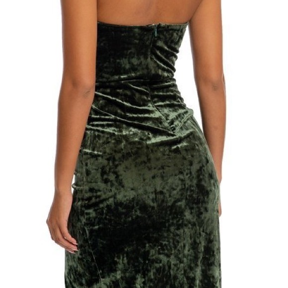 🎄Holiday Cocktail Party Velvet Sweetheart Maxi Dress Gown with Slit - Picture 3 of 7